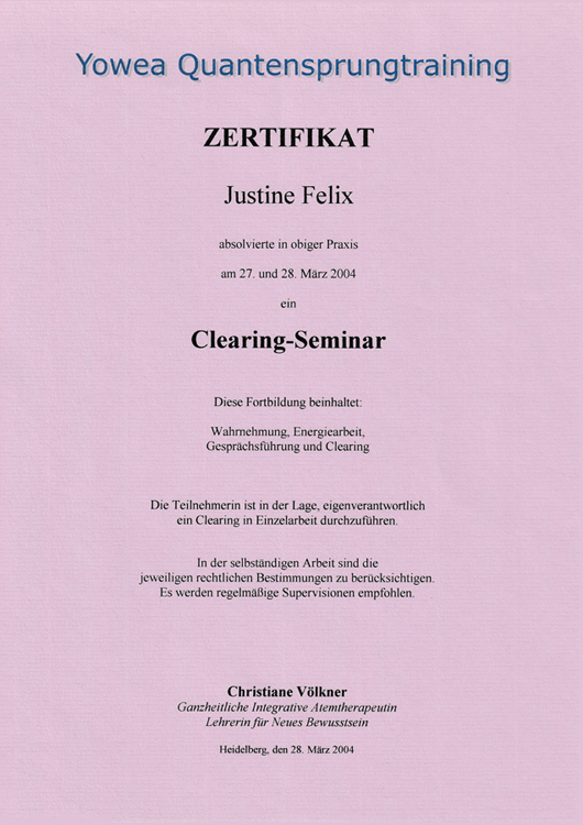 2004 - Zertifikat - Clearing-Seminar